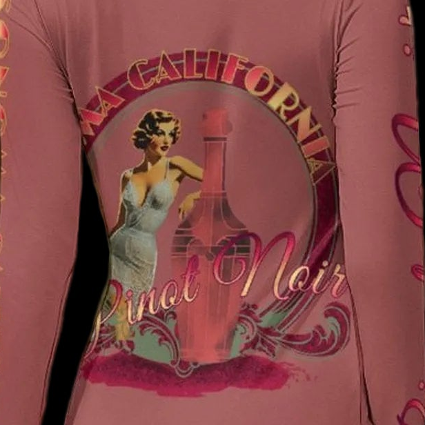 Pinot Pinup Women's Long Sleeve Mini Dress