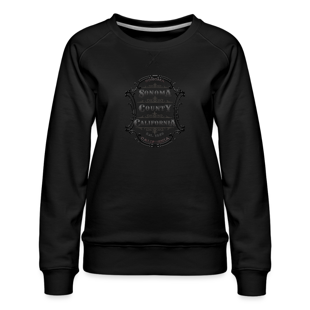 SONOMA COUNTY EMBLEM BLACK ON BLACK Women’s Sweatshirt - black