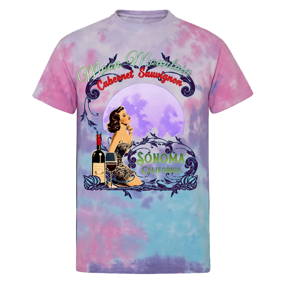 Moon Mountain Cabernet Tie Dye T-Shirt - T-Shirts from Spreadconnect