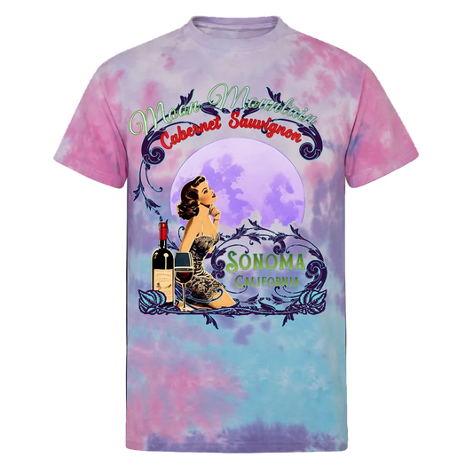 Moon Mountain Cabernet Tie Dye T-Shirt - T-Shirts from Spreadconnect