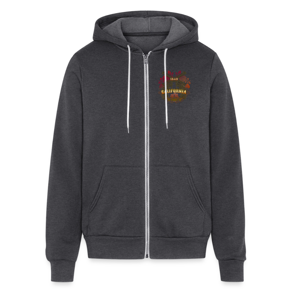 Unisex Full Zip Hoodie - charcoal grey