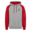 Colorblock Hoodie - heather grey/red