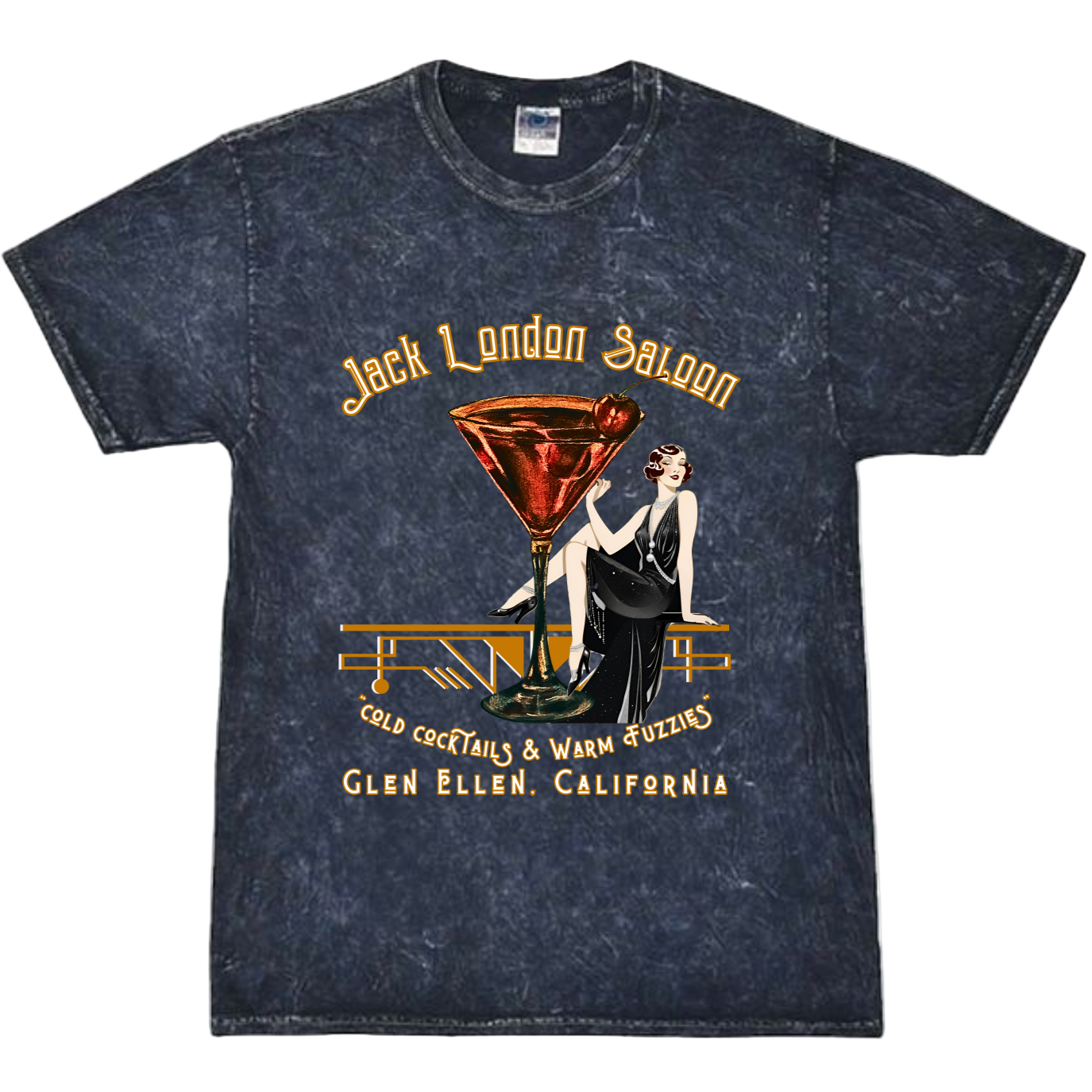 SALOON "COLD COCKTAILS" Men's Mineral Wash T-Shirt