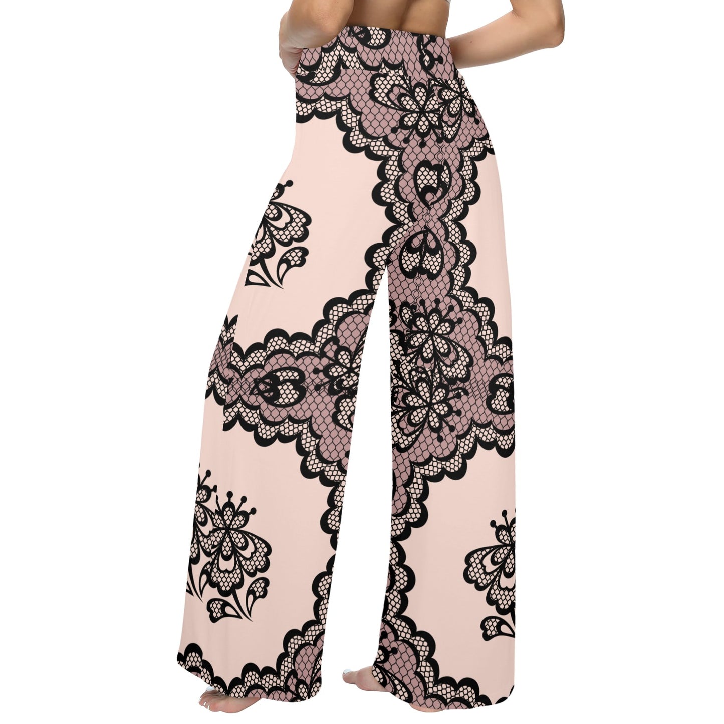 CROCHET WIDE LEG Women's Wide Leg Lounge Pants - Joggers from Artsadd