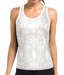 Pearl White Damask Women's Racerback Tank Top