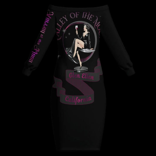 Valley of the Moon Vixen Vintage Pinup Off-the-Shoulder Bodycon Dress