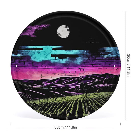 URBAN VINEYARD ROUND METAL PRINT