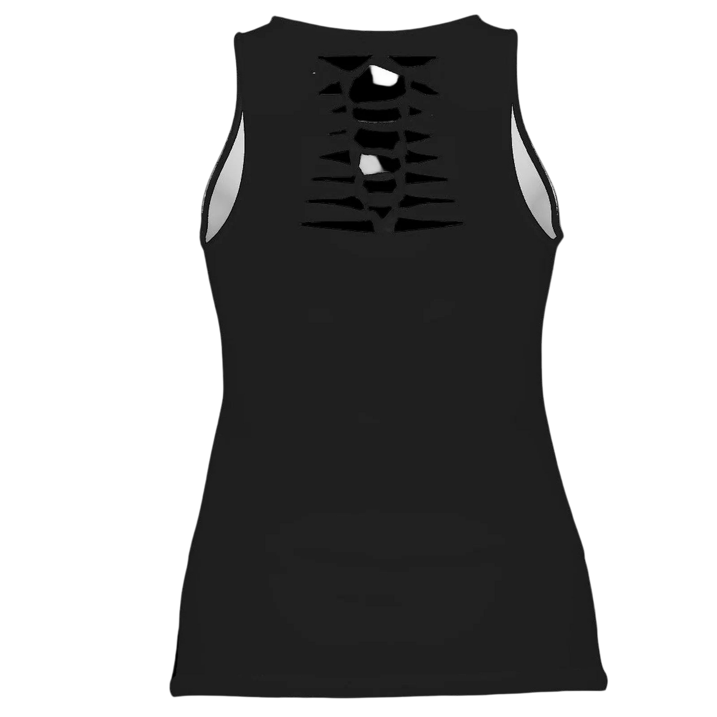 Sonoma Rebel black polyester-spandex blend women's tank top with a hollow back cutout detail.