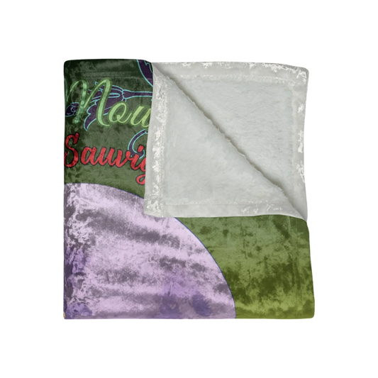 Sonoma Rebel Moon Mountain Cabernet crushed velvet blanket with vintage pinup, moon, and vineyard print. 50"x60" polyester throw.