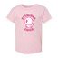 Sonoma Rebel pink cotton t-shirt for toddler girls with a cute chick graphic and "Petaluma Chick" text.