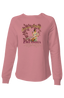 Sonoma Rebel pink cotton-polyester blend sweatshirt with a vintage pinup graphic and scalloped hem.