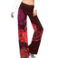 Sonoma Rebel women's straight-leg pants in dark red with a bold all-over red and purple rose print, featuring a drawstring waist and polyester-spandex blend.