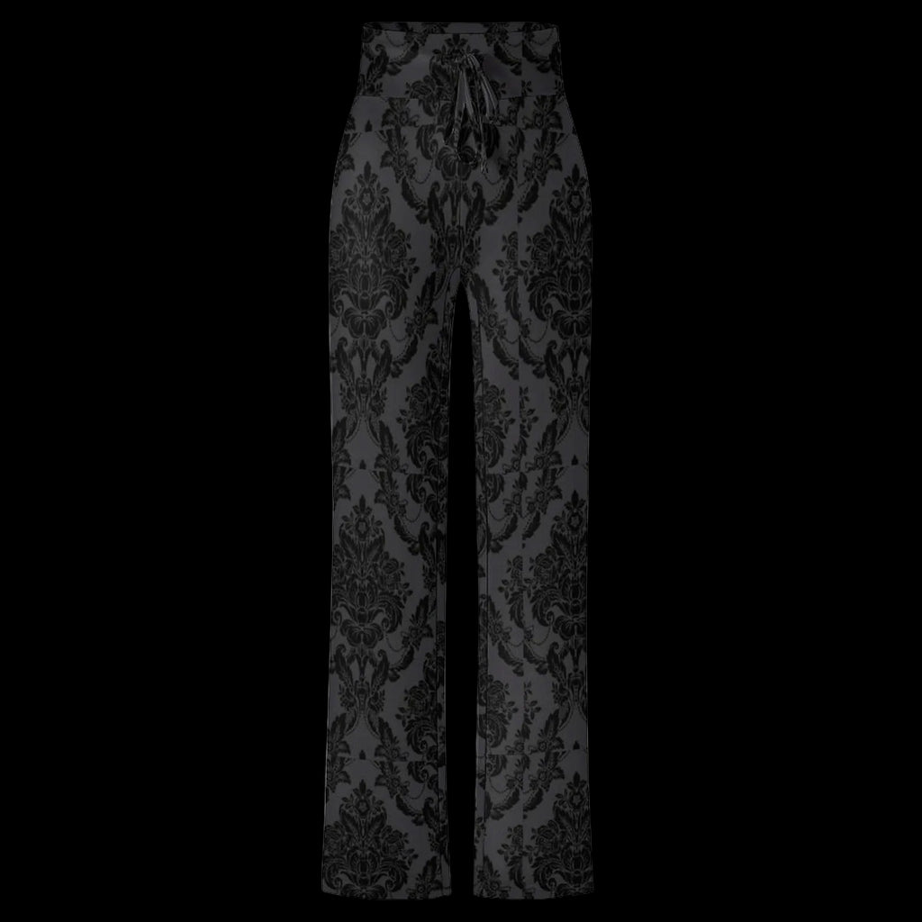 Damask Charcoal Women's Straight-leg Pants