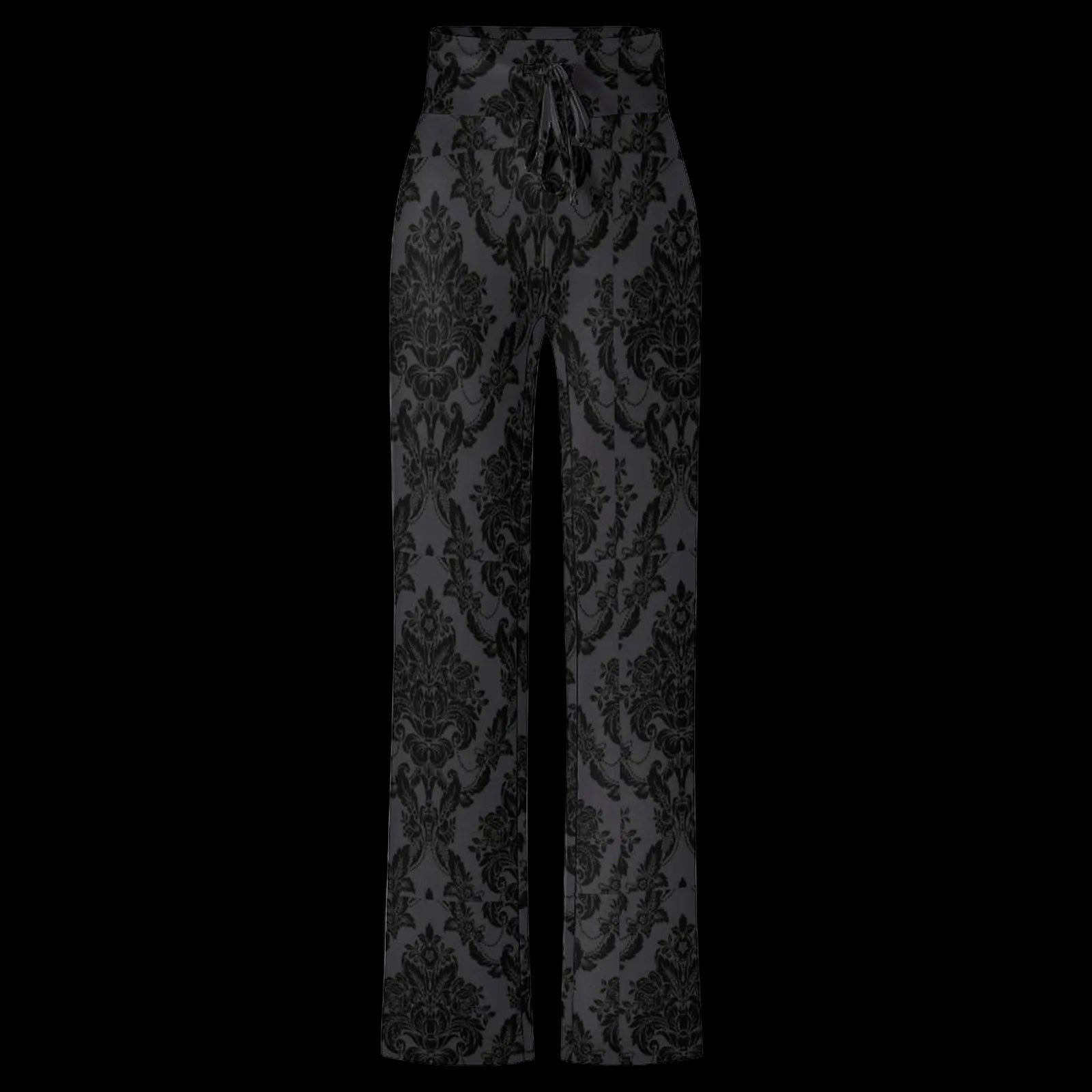 Damask Charcoal Women's Straight-leg Pants