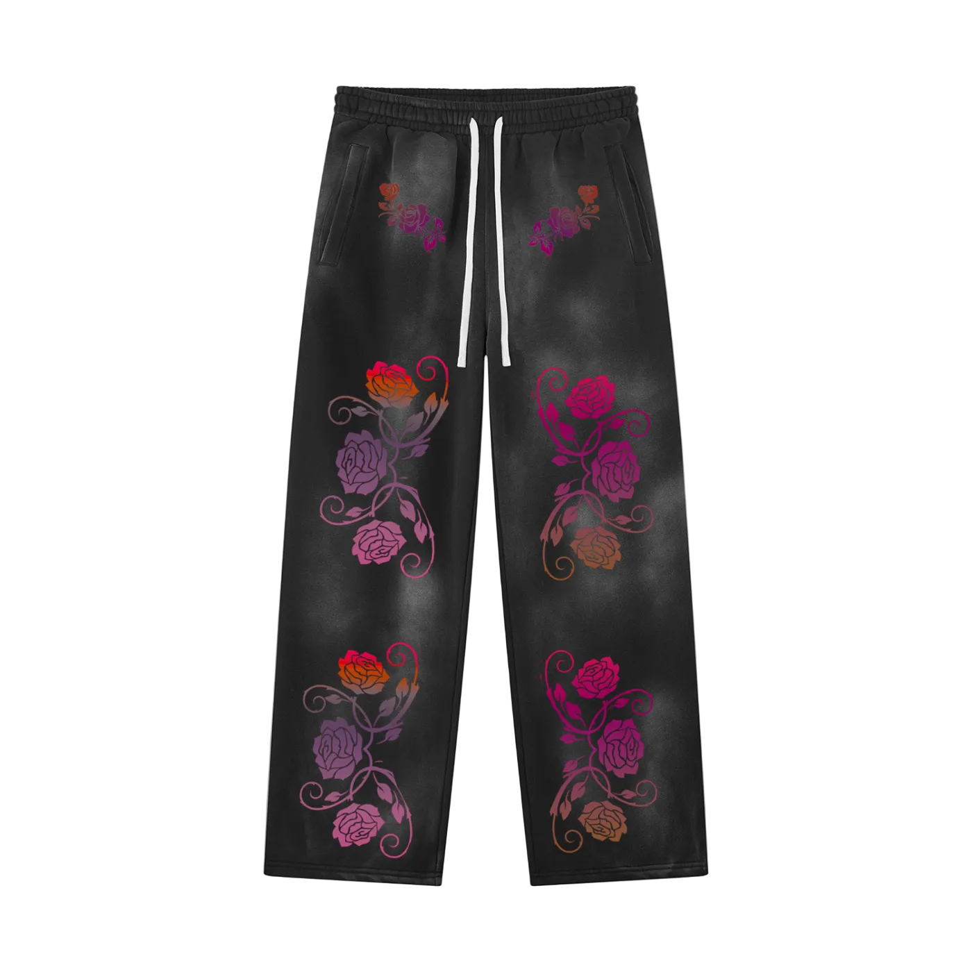Flamenco Rose Sunfade Wide Leg Fleece Sweatpants Main image