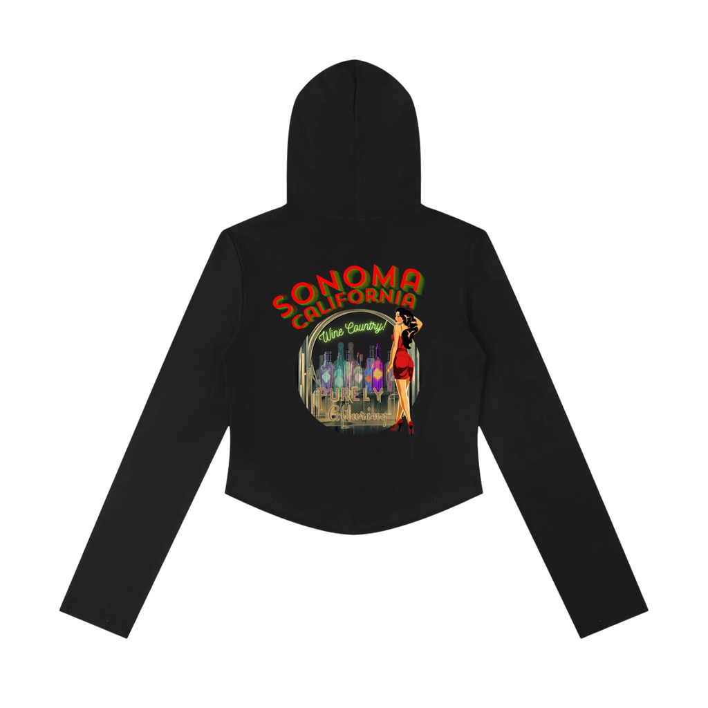 Sonoma Classic Pinup Women's Cropped Full Zip Hoodie