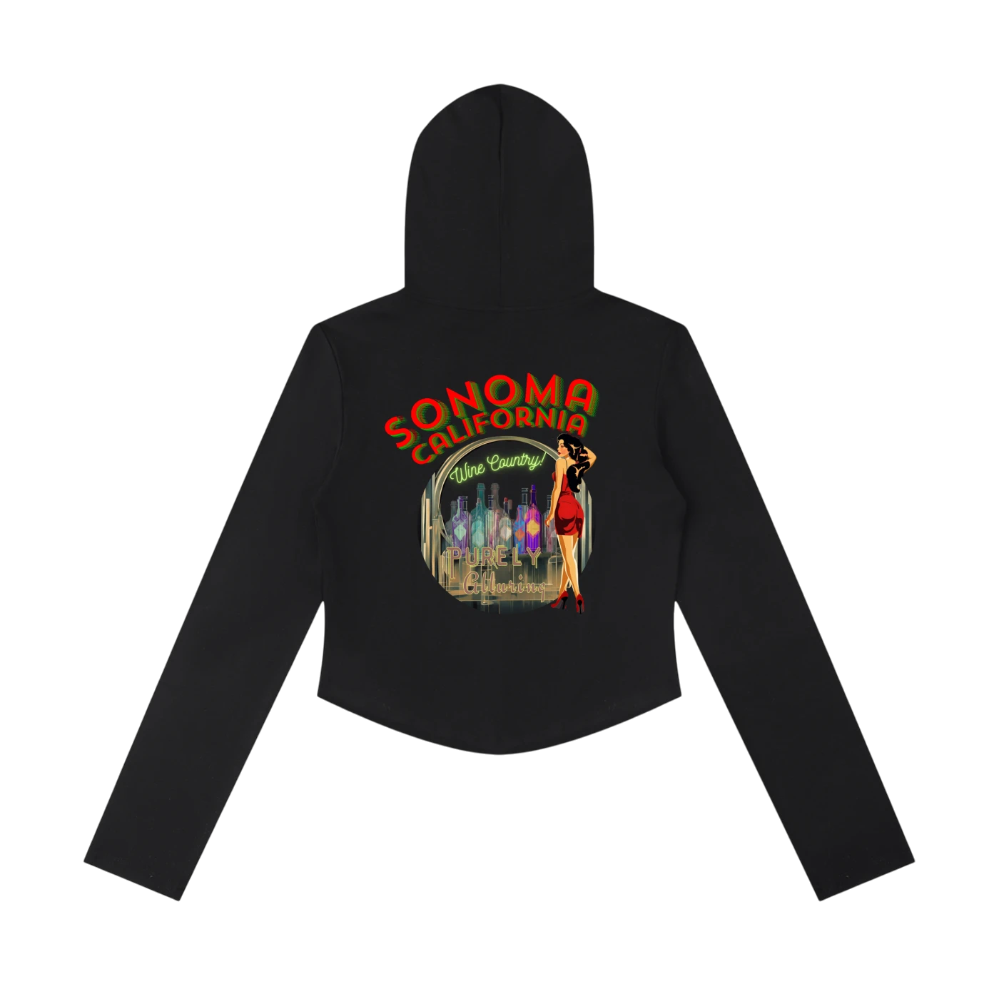 Sonoma Classic Pinup Women's Cropped Full Zip Hoodie