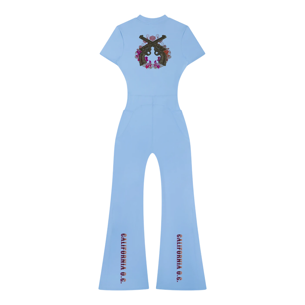 Women’s Tight Flared Leg Quarter-Zip Jumpsuit