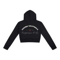 California O.G. Collegiate Women’s Slim Crop Full Zip Hoodie