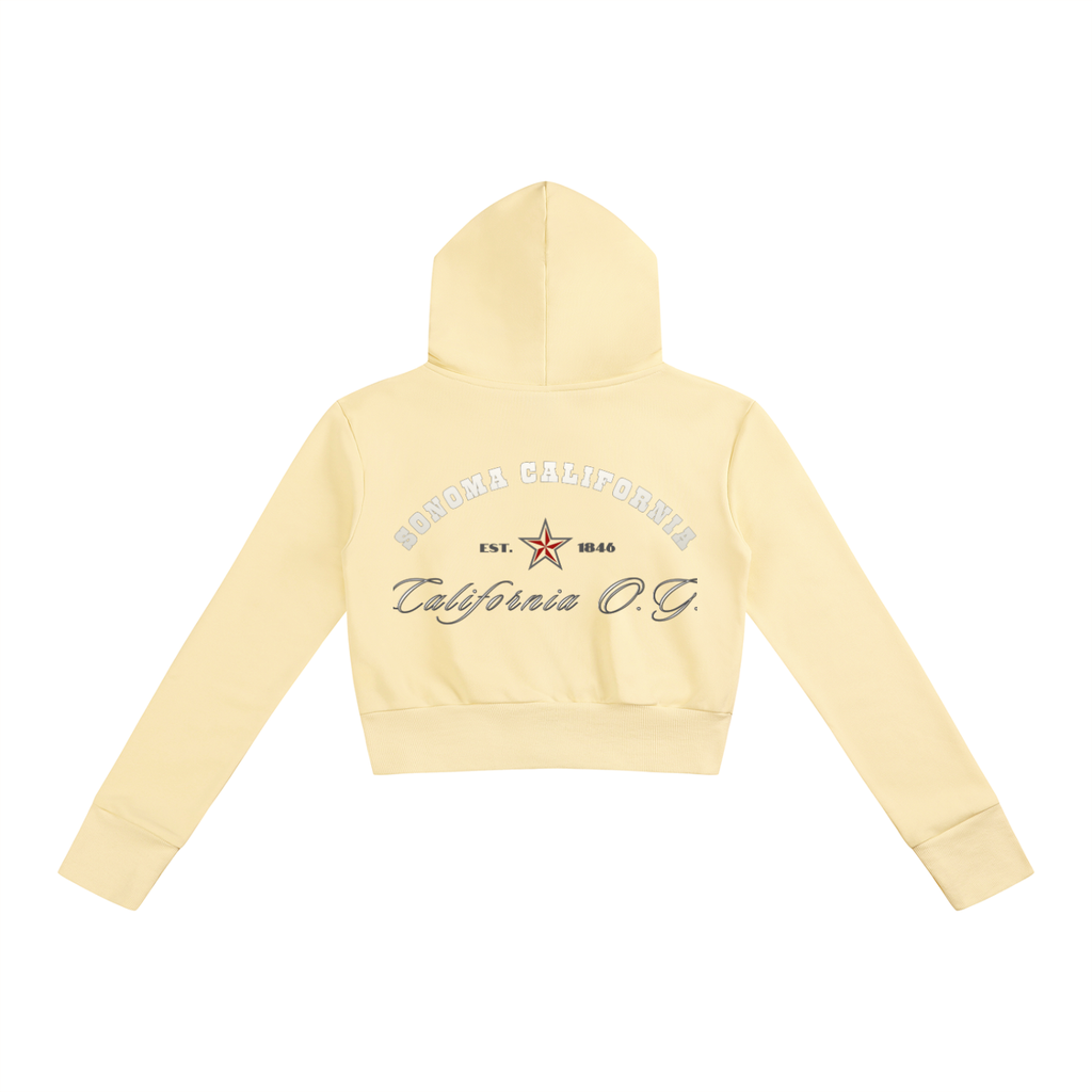 California O.G. Collegiate Women’s Slim Crop Full Zip Hoodie