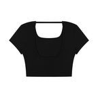 Sonoma County Emblem Black on Black Open Back Crop T-Shirt