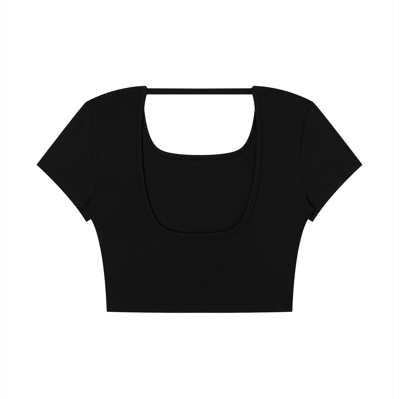 Sonoma County Emblem Black on Black Open Back Crop T-Shirt