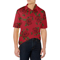 Rose Polo Men's All Over Print Polo Shirt (Model T55)
