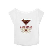 Vintage Manhattan Cocktail Boat Neck T-shirt