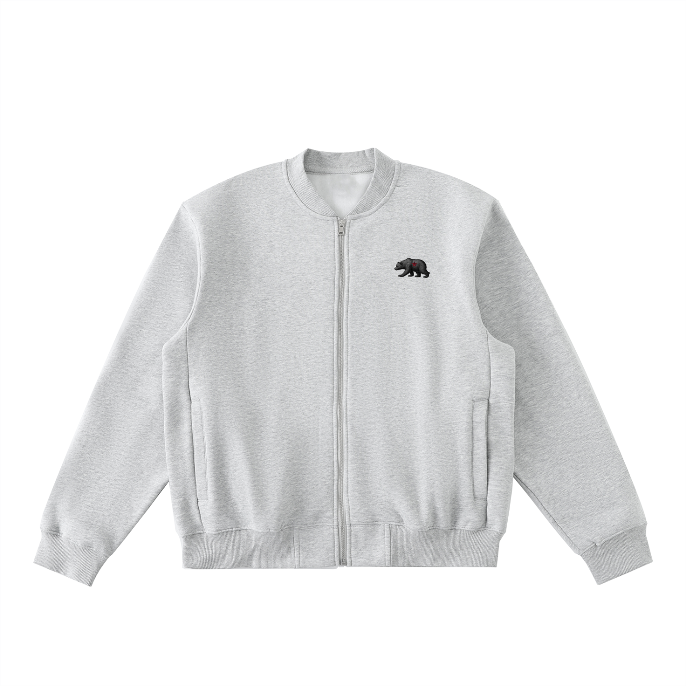 California O.G. Essential Zip-Up Fleeced Varsity Jacket