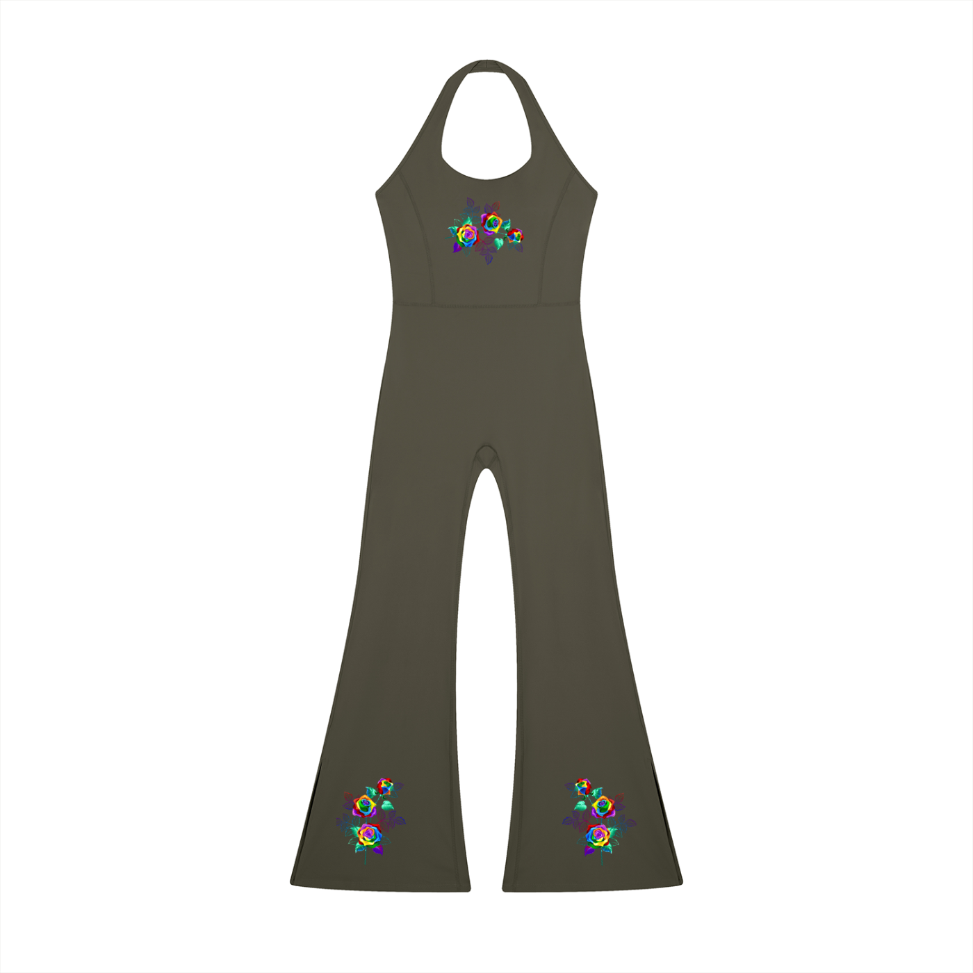 Grafitti Rose Women’s Halter Flared Jumpsuit