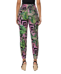 Pink Palm Geometric Print Sweatpants