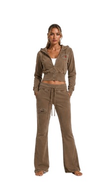 Cali Bear Revolt Vintage Washed Flared Fleece Pants