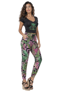 Pink Palm Geometric Print Sweatpants