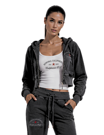 California O.G. Vintage Wash Cropped Women's Hoodie