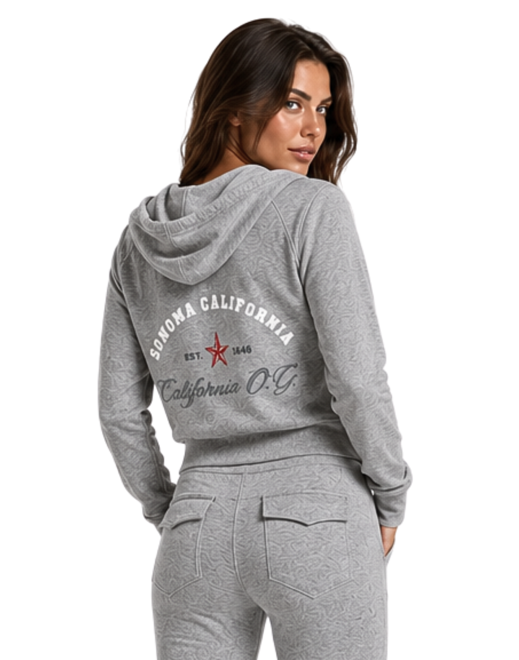California O.G. Collegiate Women’s Slim Crop Full Zip Hoodie