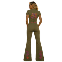 Flamenco Flared Leg Quarter-Zip Jumpsuit