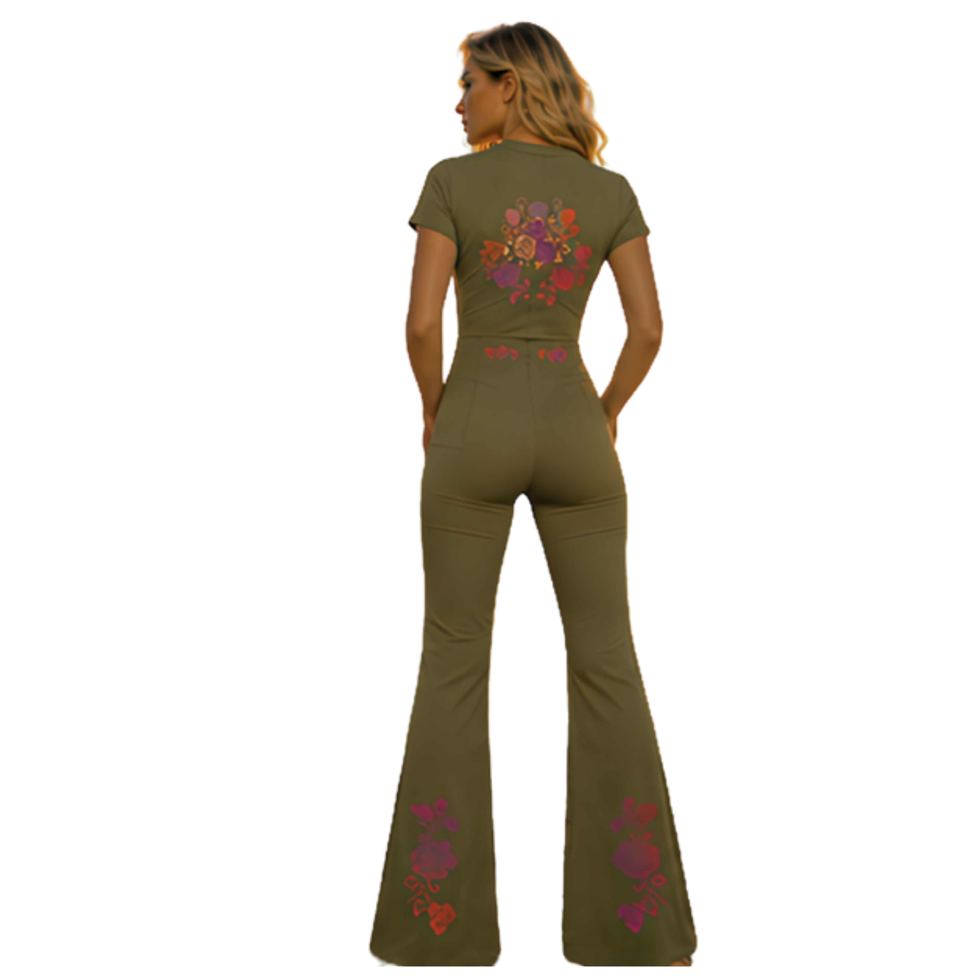 Flamenco Flared Leg Quarter-Zip Jumpsuit