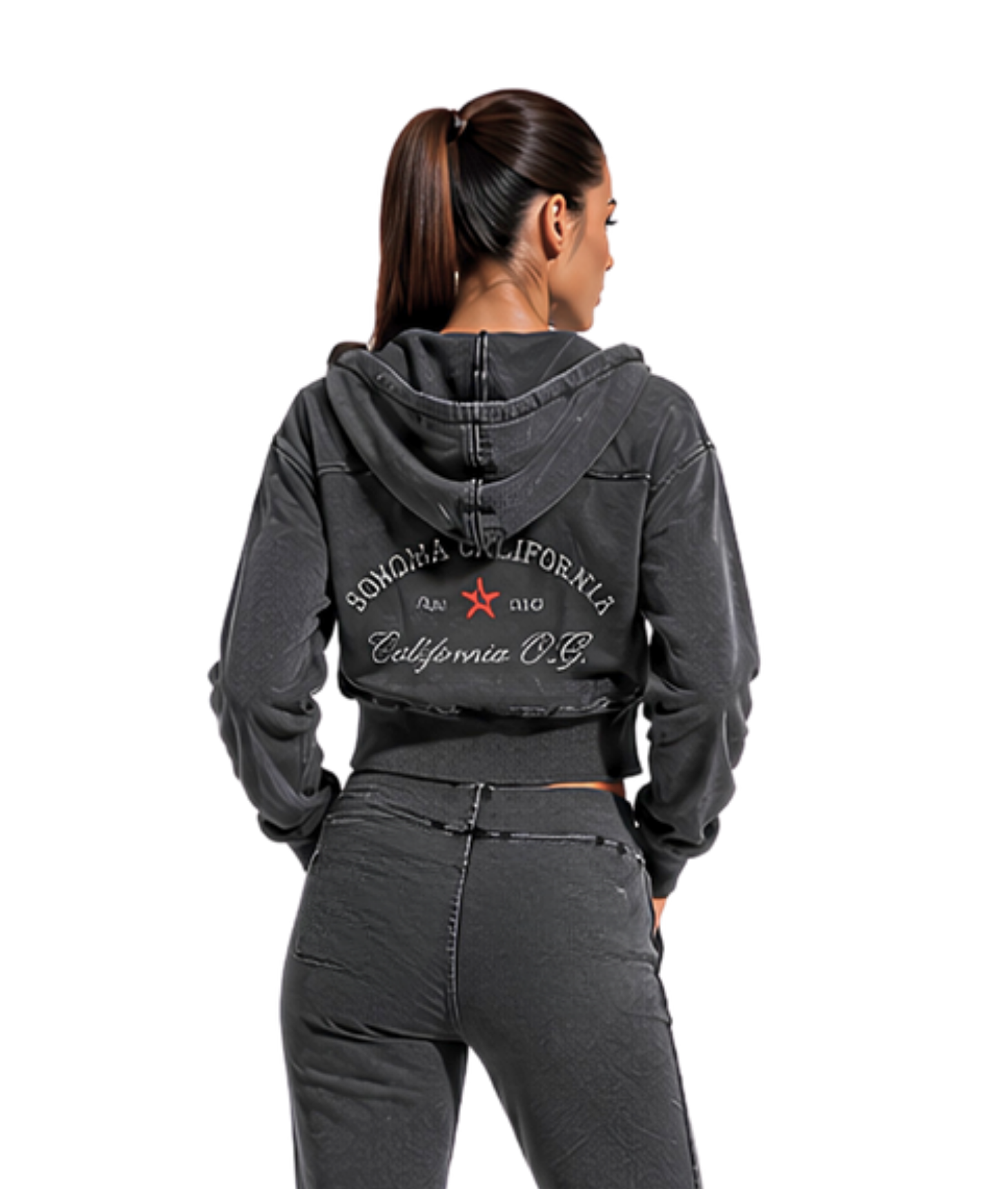California O.G. Vintage Wash Cropped Women's Hoodie