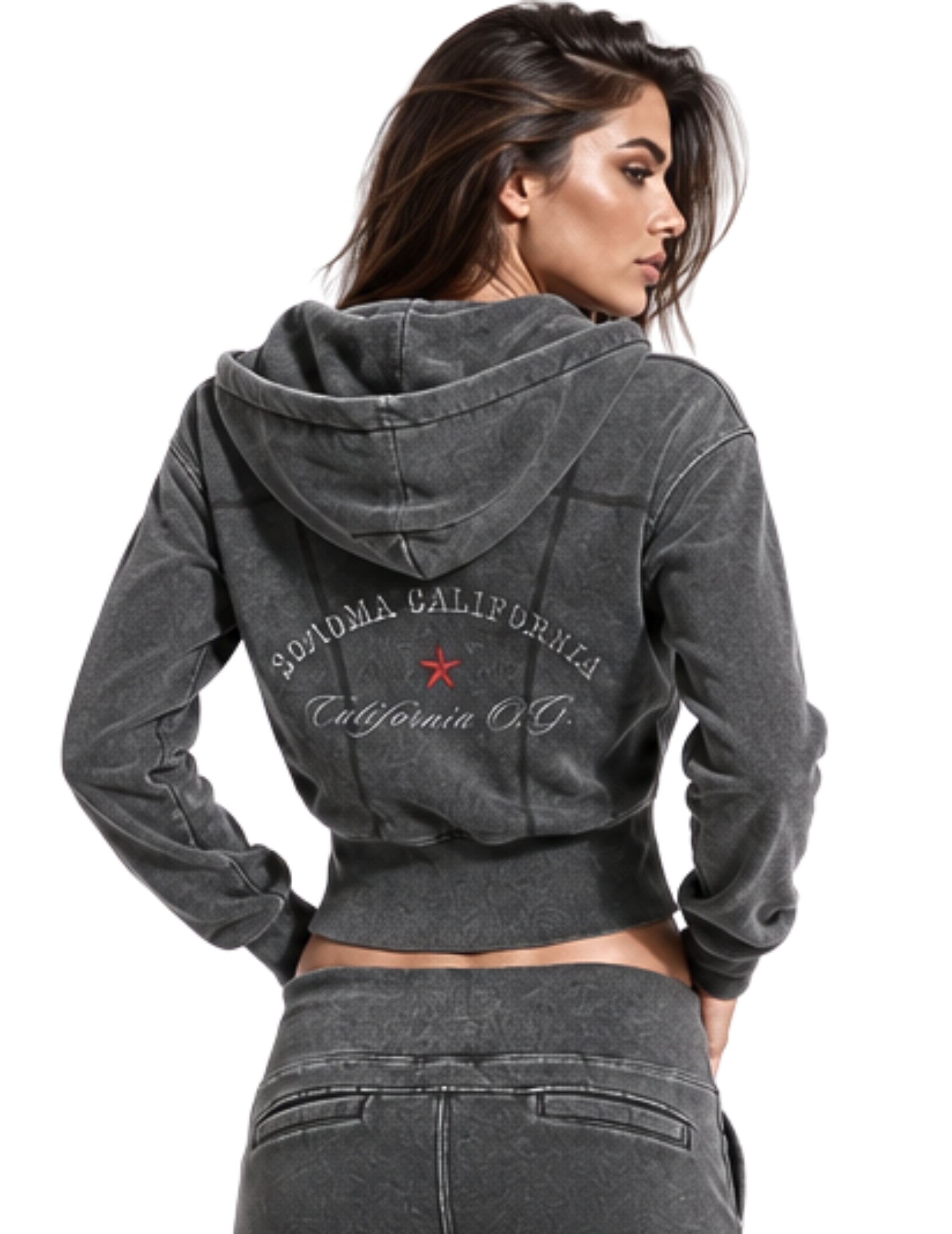 California O.G. Vintage Wash Cropped Women's Hoodie Main image