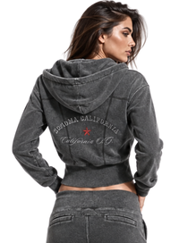 California O.G. Vintage Wash Cropped Women's Hoodie