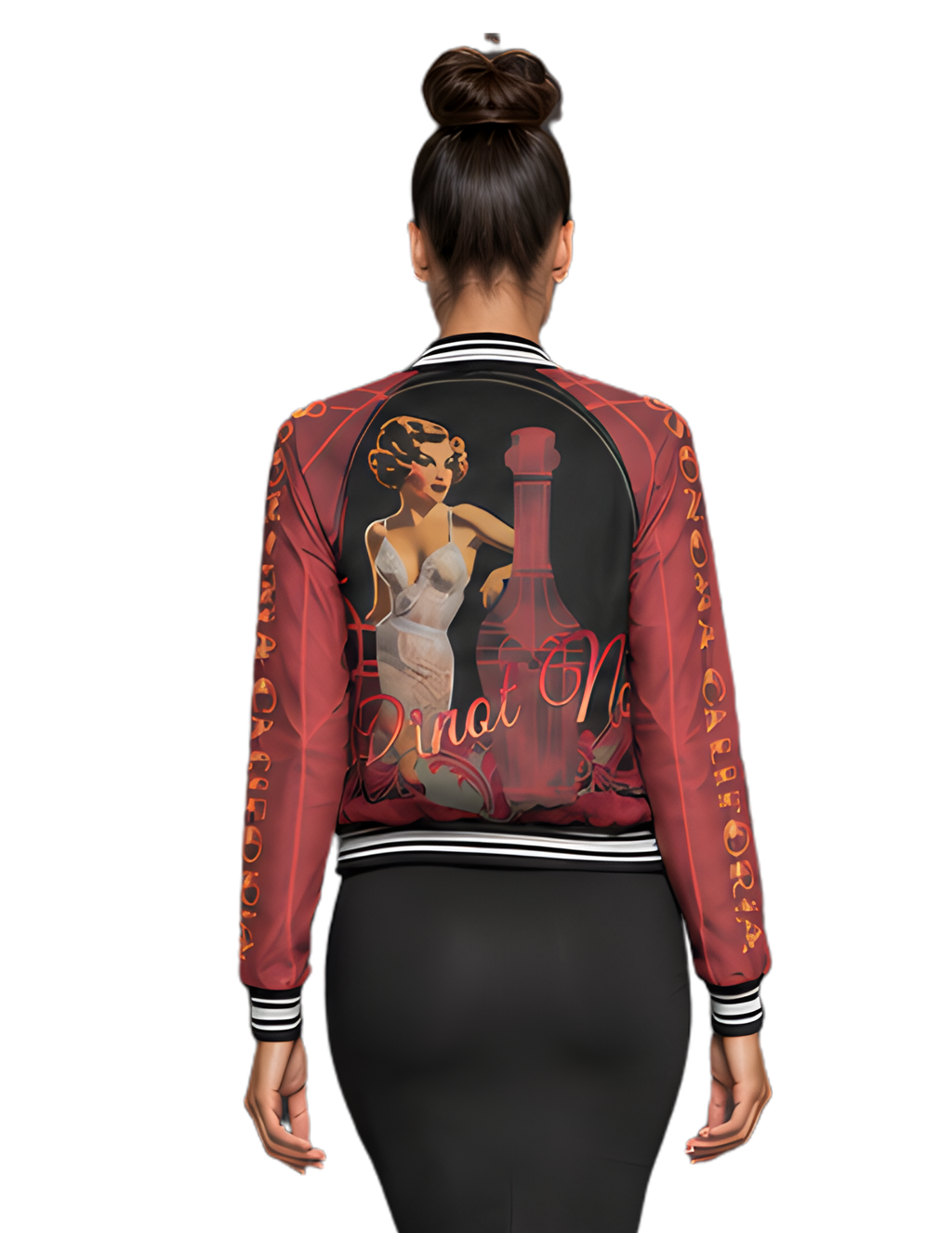 Pinot Noir Pinup Women's Bomber Jacket