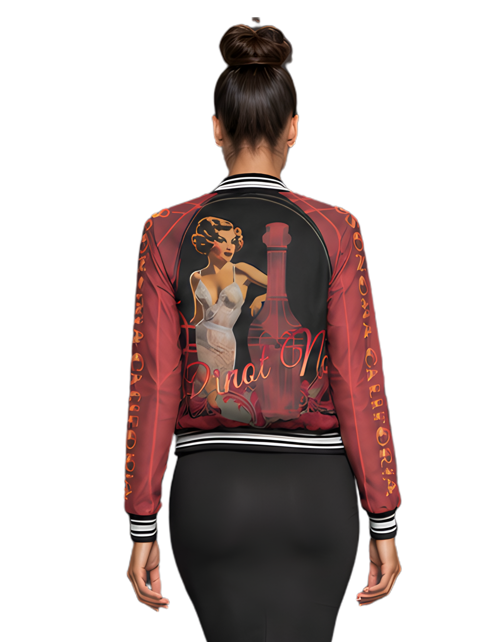 Pinot Noir Pinup Women's Bomber Jacket