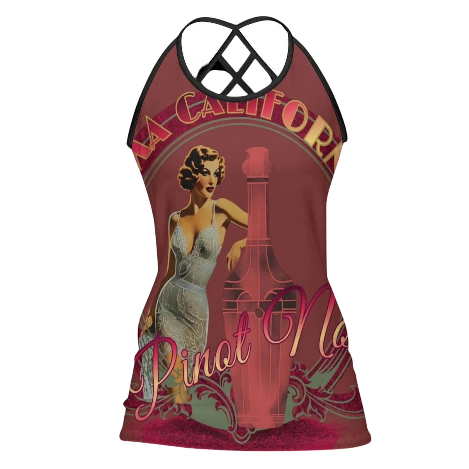Pinot Pinup Women's Criss-Cross Open Back Tank Top
