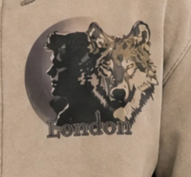 Jack London Wolf Sunfade Zip Hoodie
