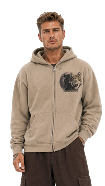 Jack London Wolf Sunfade Zip Hoodie