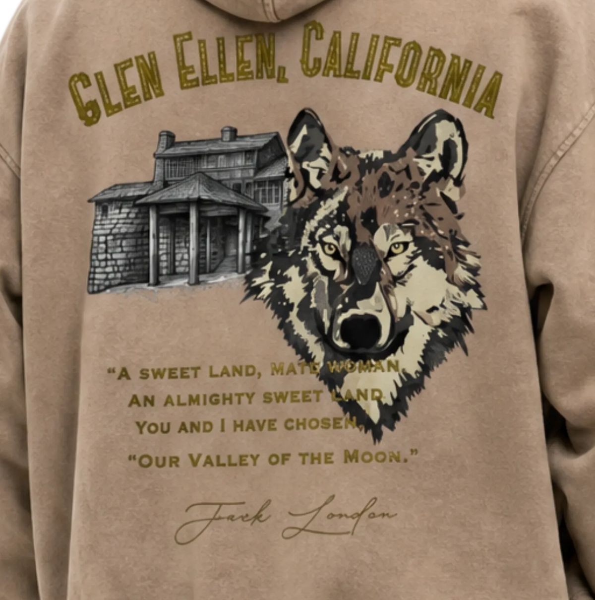 Jack London Wolf Sunfade Zip Hoodie