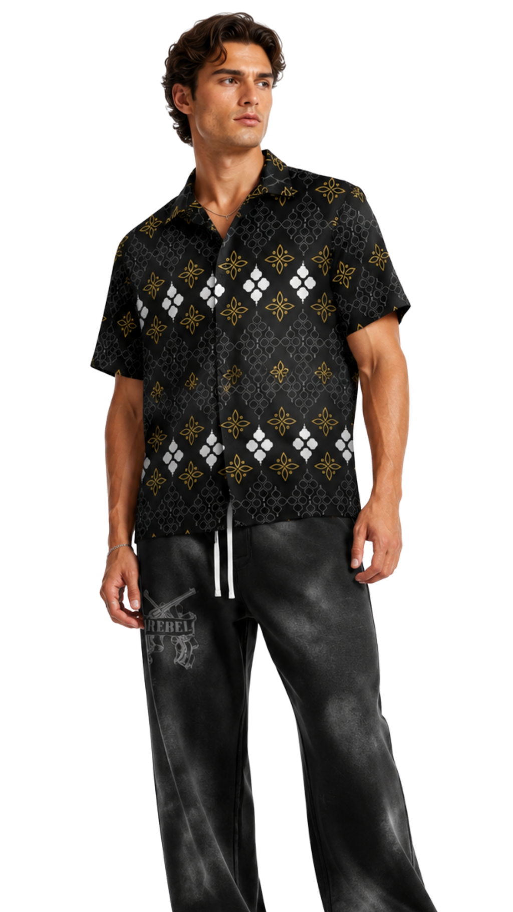 Batik Print Men's Polo Shirt