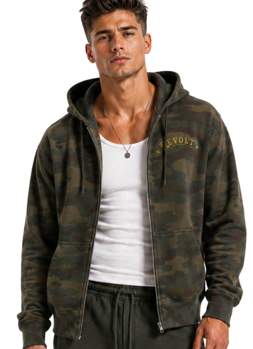 Revolt Camouflage Full Zip Hoodie