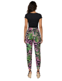 Pink Palm Geometric Print Sweatpants
