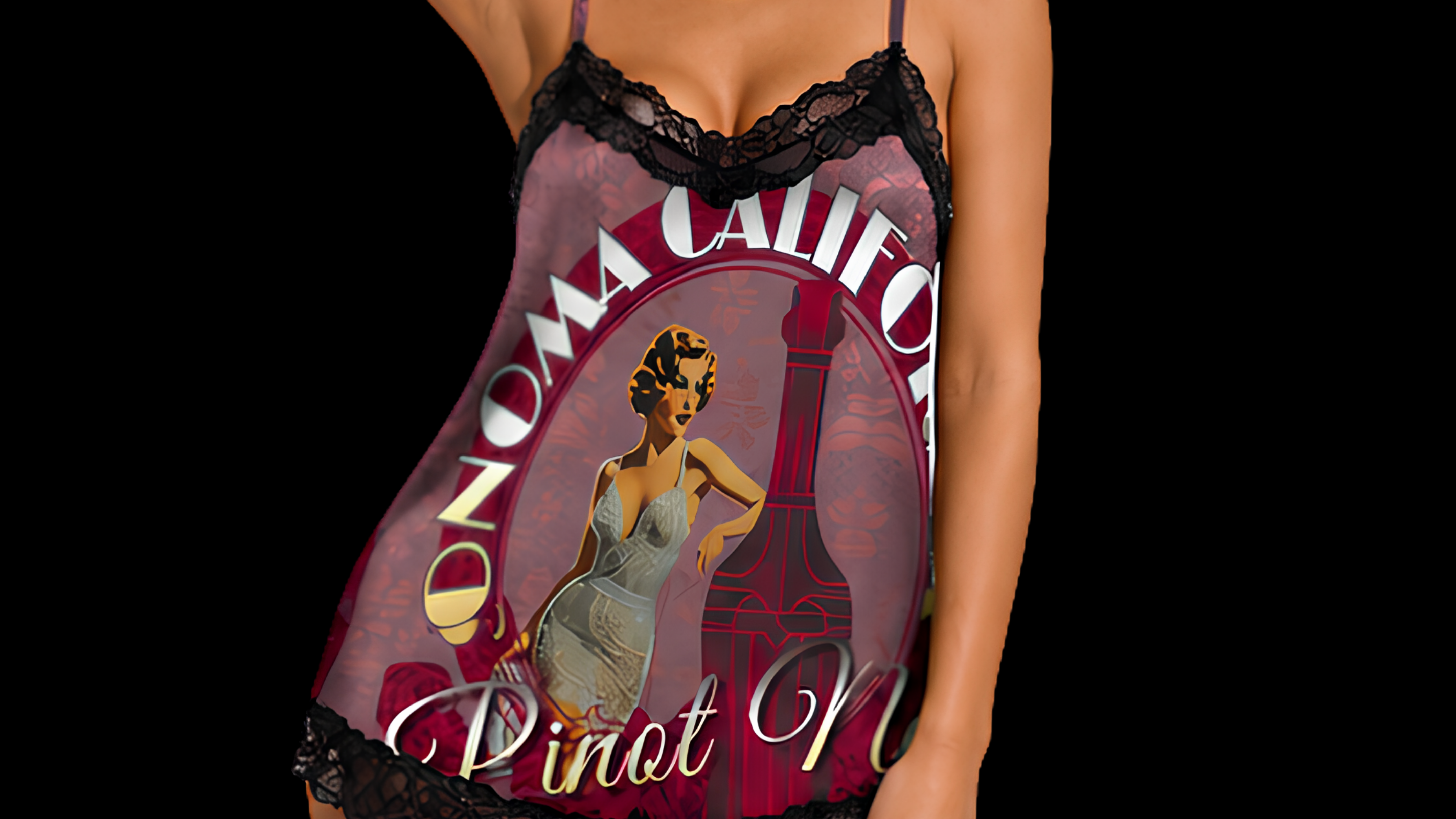 Pinot Noir Pinup Camisole Nightie Set Secondary image